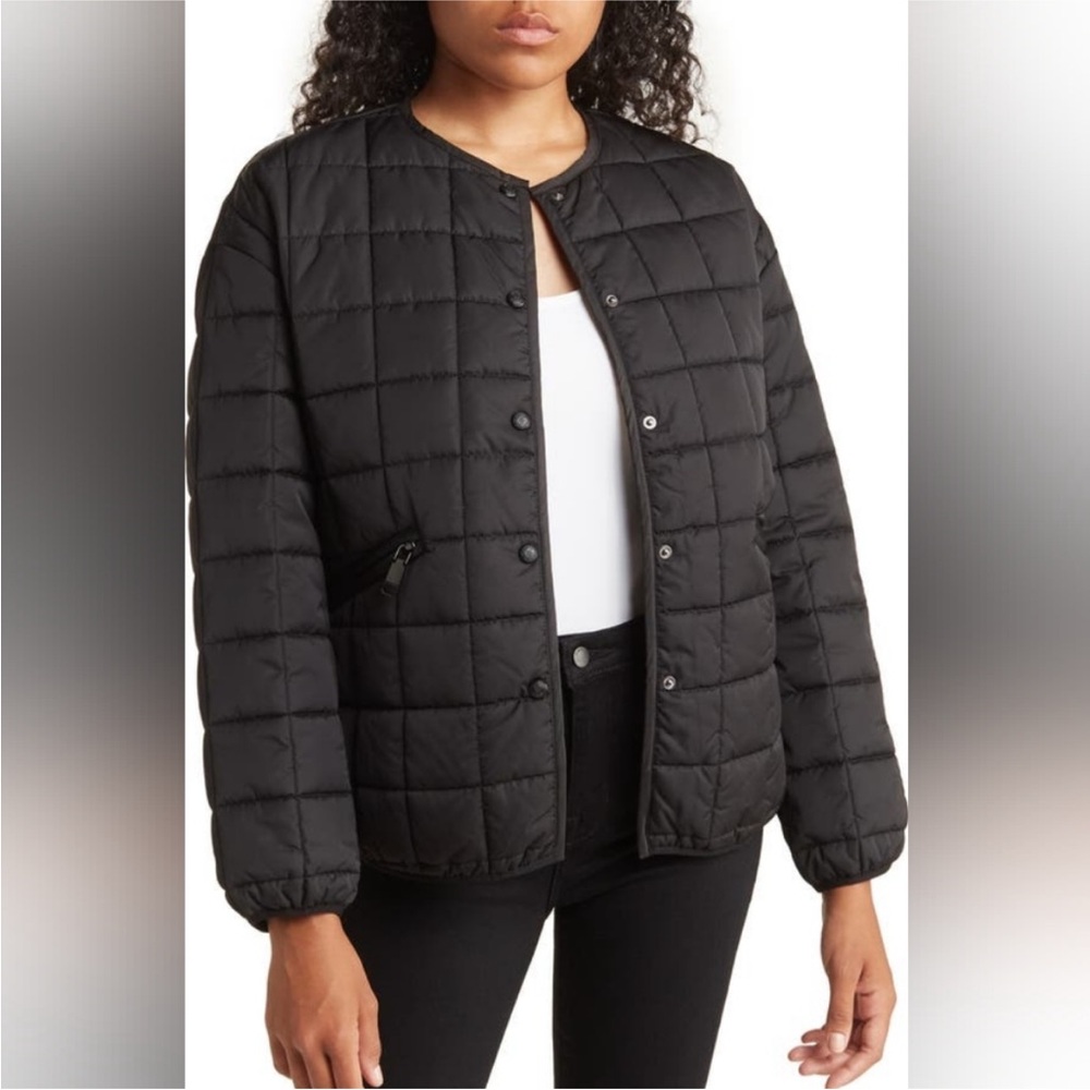 Rebecca Minkoff Quilted Puffer Coat Jacket Size XL Black Lightweight